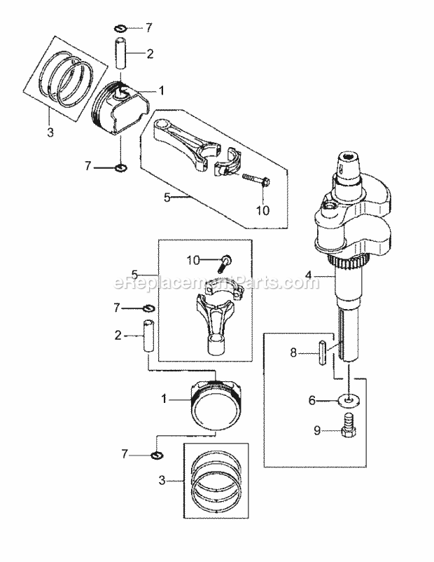 Fh680v-Bs29 Piston & Crankshaft Diagram and Parts List for M54-KW 53DB5DBW750 Cub Cadet Sprayer